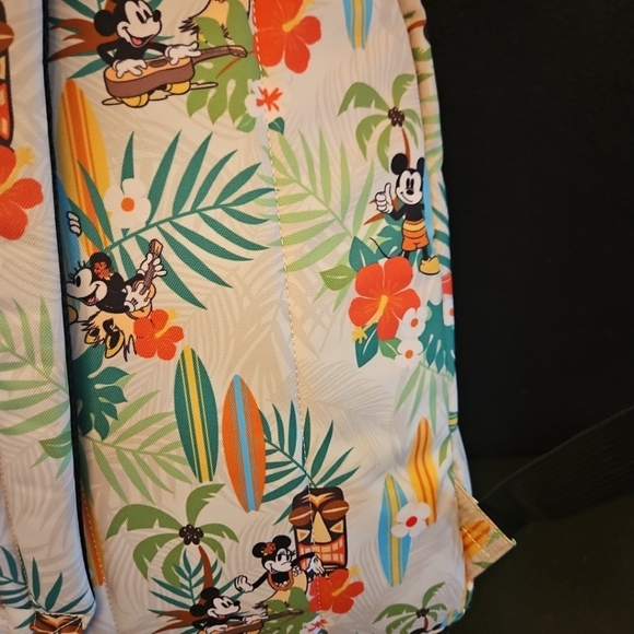 Loungefly Disney Mickey Tropical Nylon‎ Backpack Surfboards Tiki HTF RARE main image 11